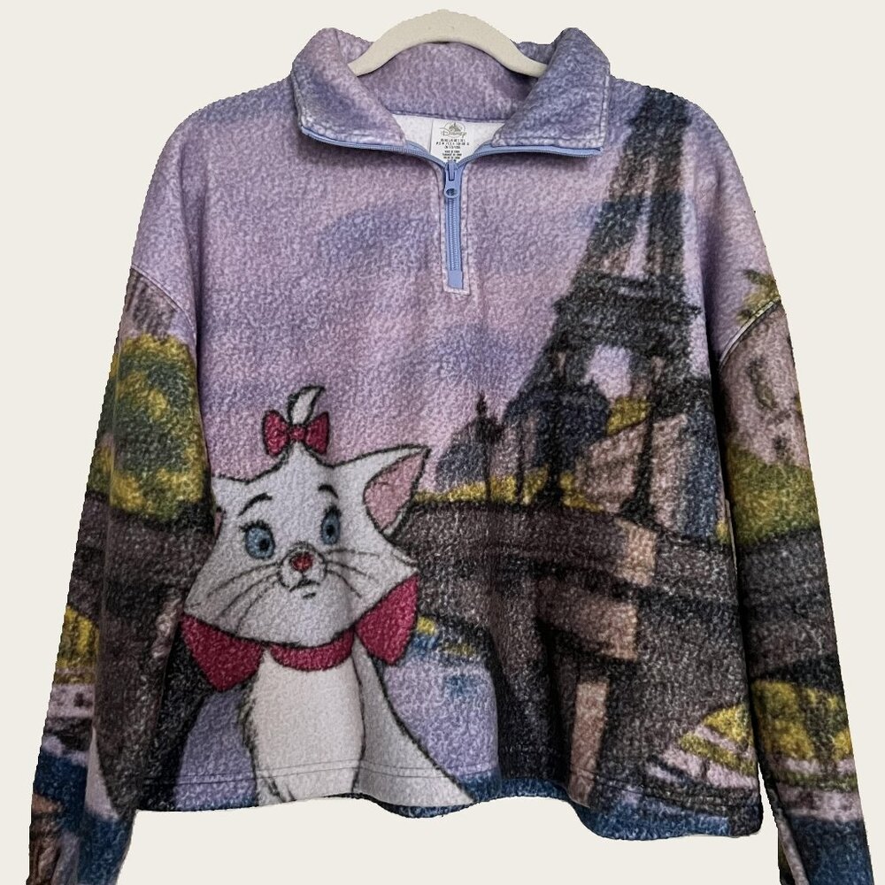 Disney Parks Marie 1/4 Zip Fleece Pullover Size L